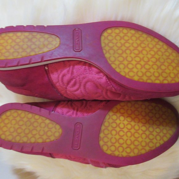 COACH pink sneakers velco/slip on  shoes Karra Size  8 1/2 - Picture 4 of 9